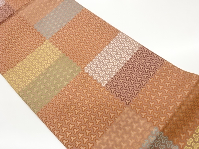 JAPANESE FUKURO OBI / WOVEN BISHAMON KIKKO PATTERN